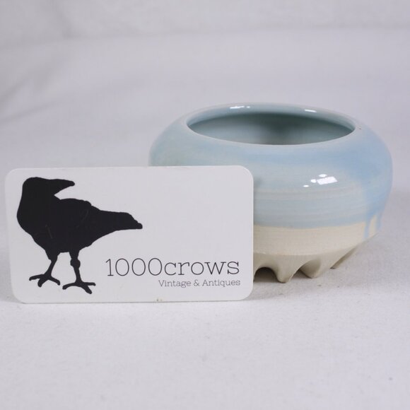 small ceramic baby blue bowl, handmade pottery key dish, tea light dish - Picture 8 of 8